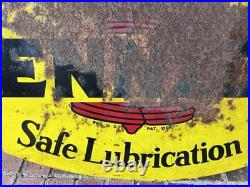 Vtg Pennzoil Sound your Z 1960s double-sided metal sign Gas Oil Station
