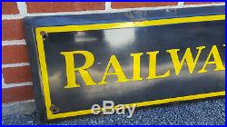 Vtg Railway Express Agency 6 Ft. Long Porcelain Sign Railroad Sign Advertising