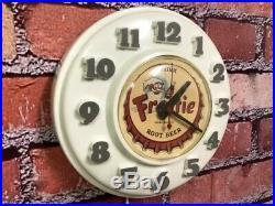 Vtg Telechron-ge Frostie Root Beer Soda Store Advertising-diner Wall Clock Sign