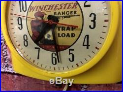 Vtg Winchester Ranger Advertising Gun Shop Dealer Pistol Parts Wall Clock Sign