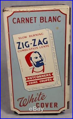 Vtg Zig Zag Tin Cigarette Tobacco Rolling Paper Dispenser Advertising Sign Store