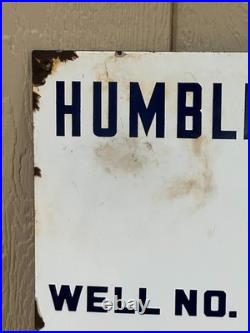 Vtg original Porcelain Humble oil no smoking lease sign 18 x 24 oil and gas