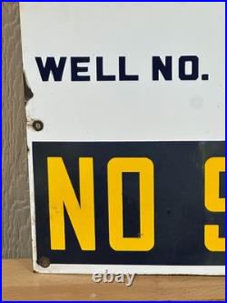 Vtg original Porcelain Humble oil no smoking lease sign 18 x 24 oil and gas