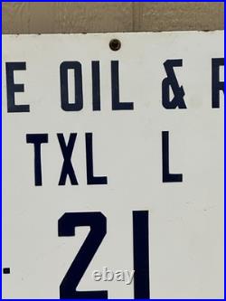 Vtg original Porcelain Humble oil no smoking lease sign 18 x 24 oil and gas