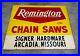 Vtg-original-Remington-Chainsaw-dealer-sign-Stout-Sign-co-Arcadia-Mo-45x57-01-qv
