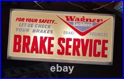 Wagner Lockheed Vintage Brake Service Light-Up Sign