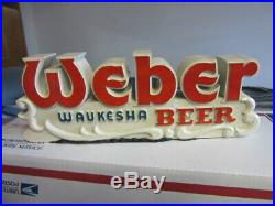 Weber Waukesha Beer Sign Back Bar Chalk Advertising Rare Bar Pub Tavern Vtg W@w