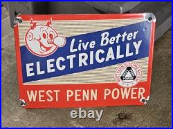 West Penn Electric Sign Vintage Advertising Gas Station Service Reddy Kilowatt