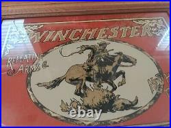 Winchester Repeating Arms 1873 Rifle Firearms Gun Bar Mirror Sign Vintage