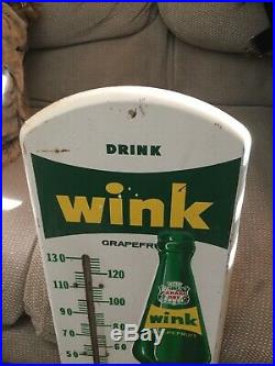 Wink Thermometer Canada Dry Soda Advertising Sign Bar Decor Vintage