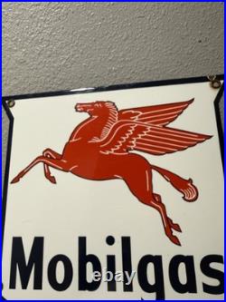Wow -Vintage Porcelain Mobil Pump Plate Original